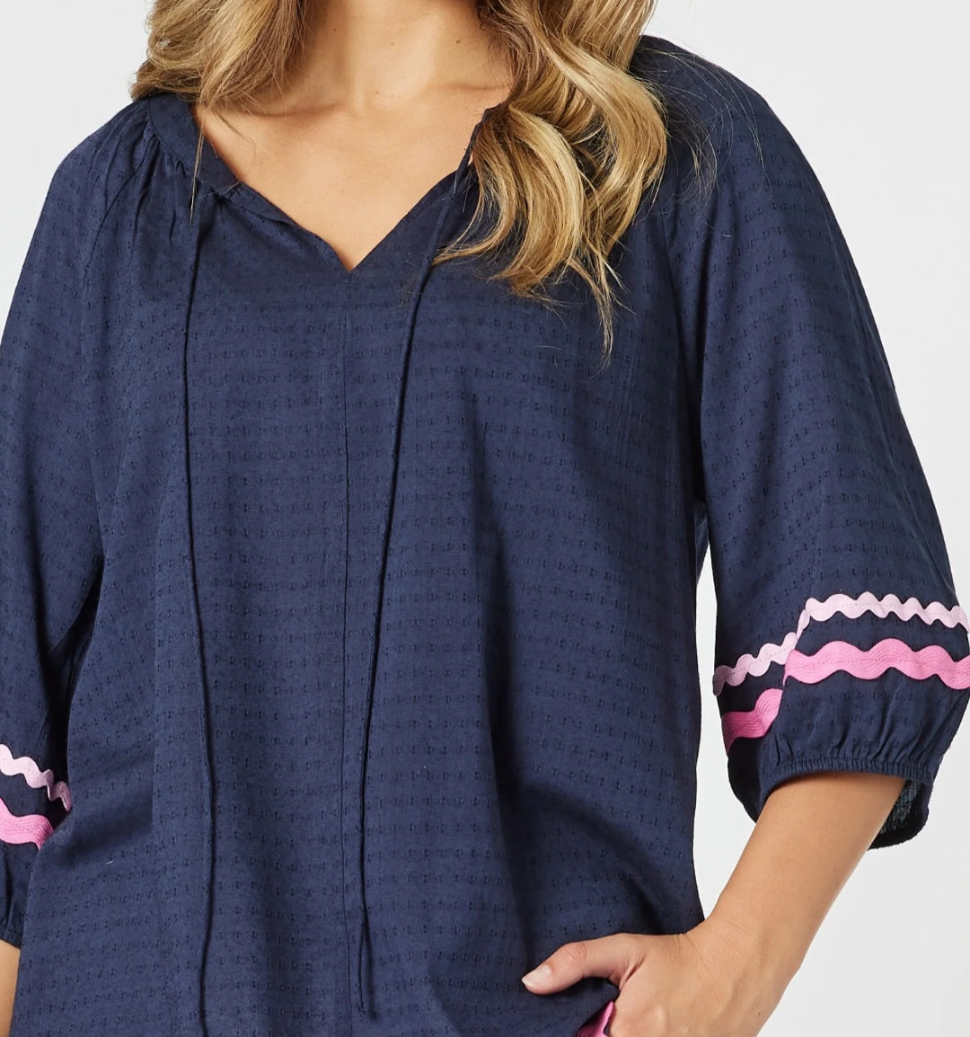 Threadz 48241 Navy Top