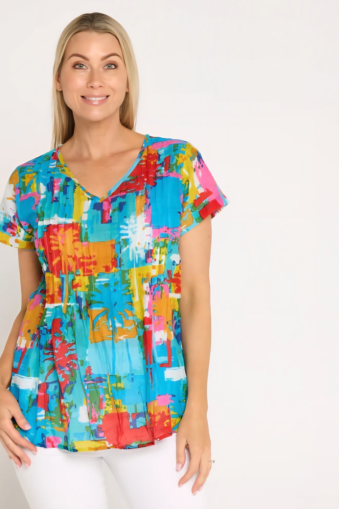 One Summer 24J Painted Palms Top
