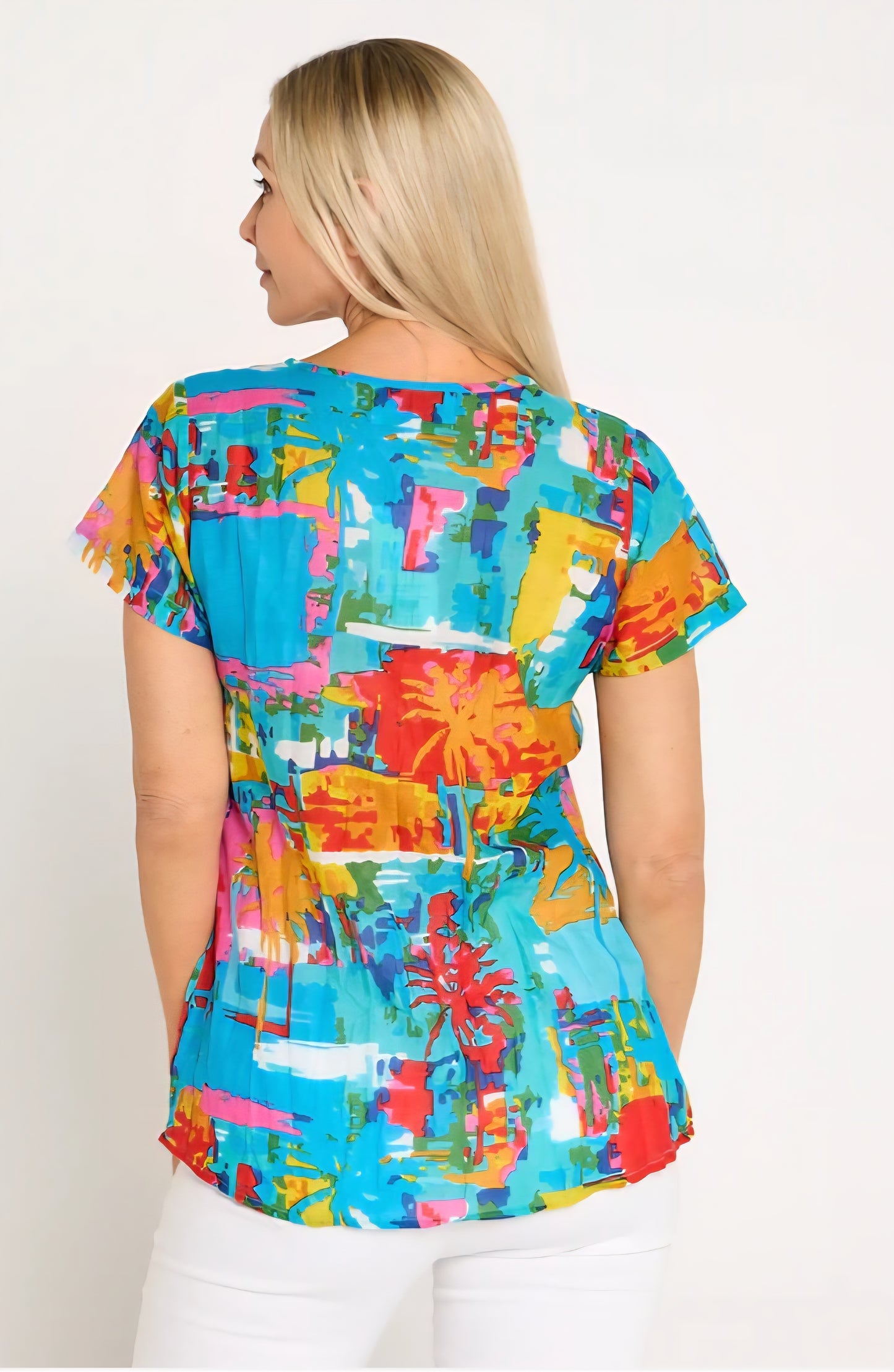 One Summer 24J Painted Palms Top