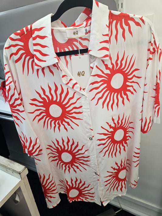 HQ Red Print Top