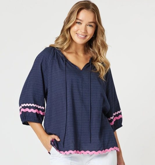 Threadz 48241 Navy Top