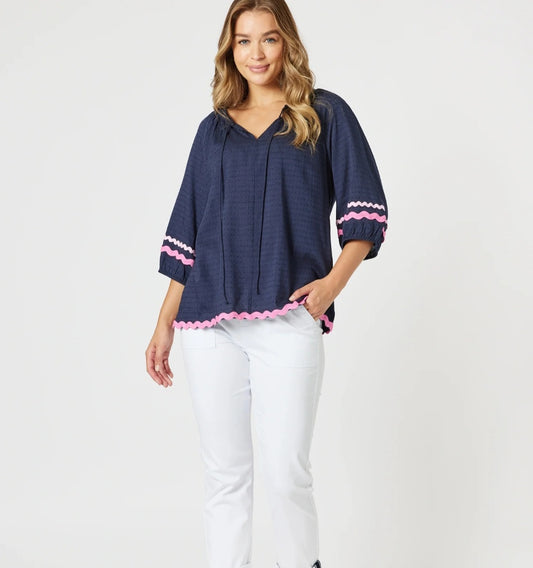 Threadz 48241 Navy Top