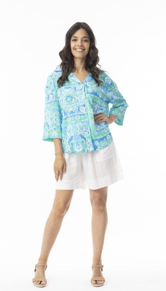 Orientique 12269 Montevideo Print Top