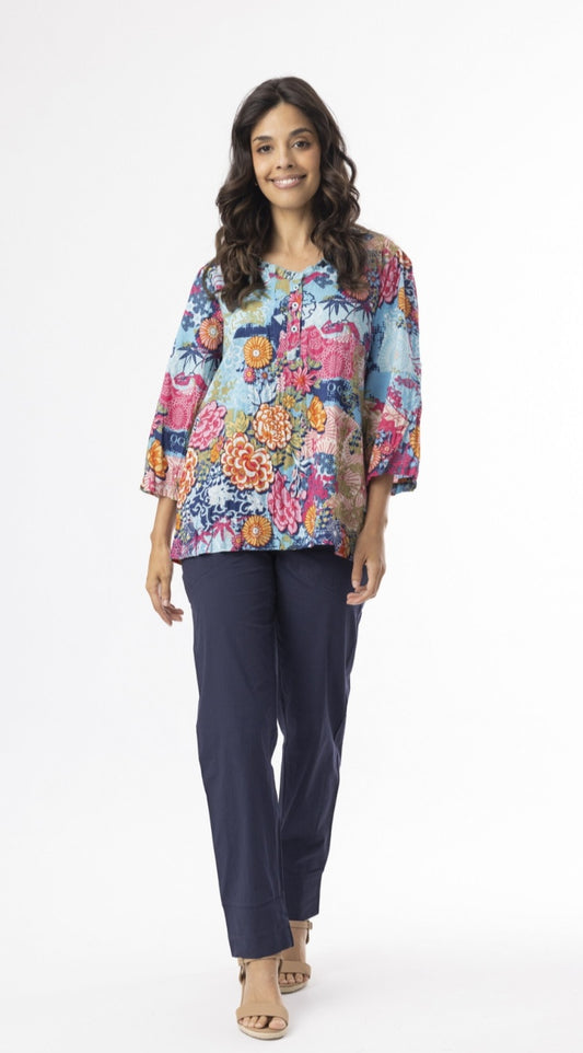 Orientique 23088 Ikebana Print Top