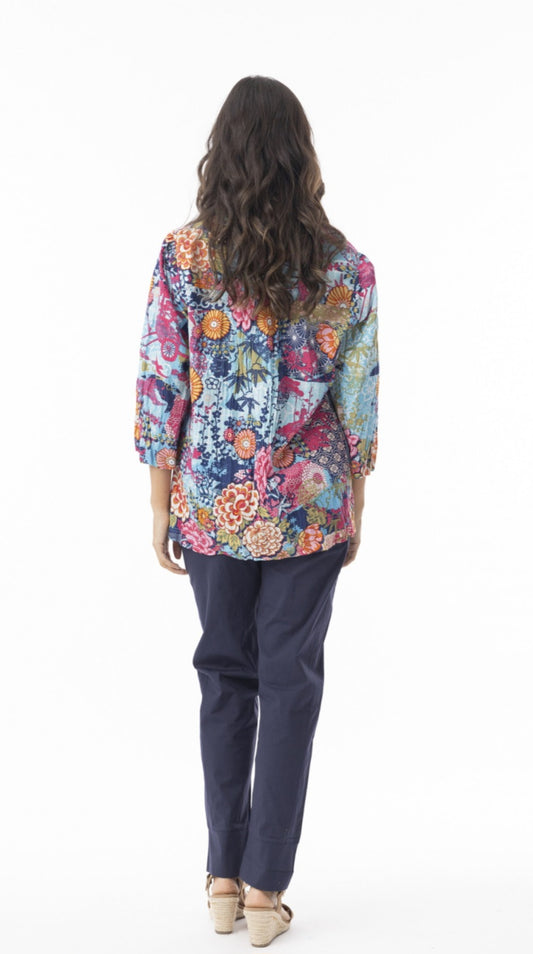 Orientique 23088 Ikebana Print Top