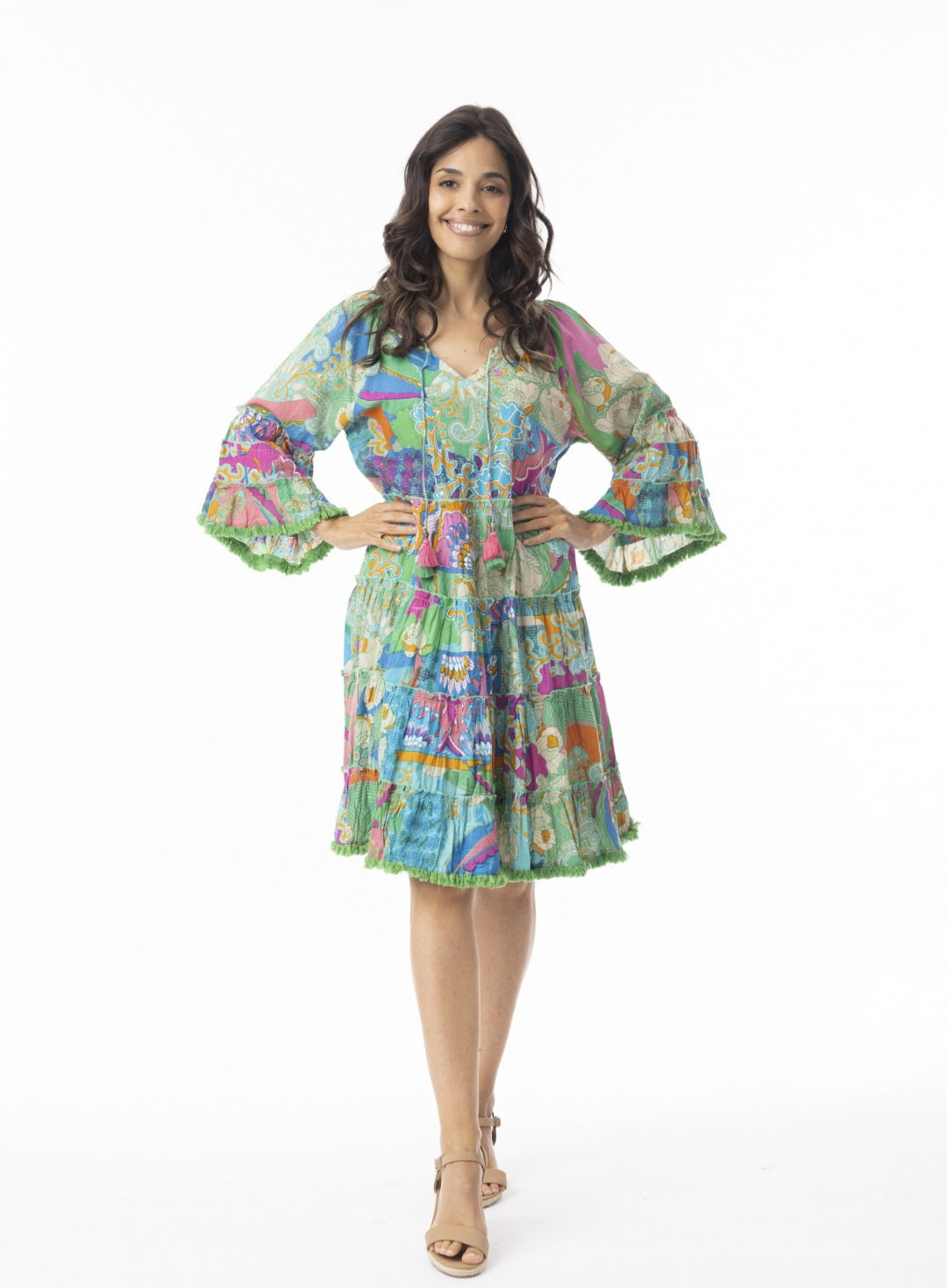 Orientique 20130 Santa Cruz Print Dress