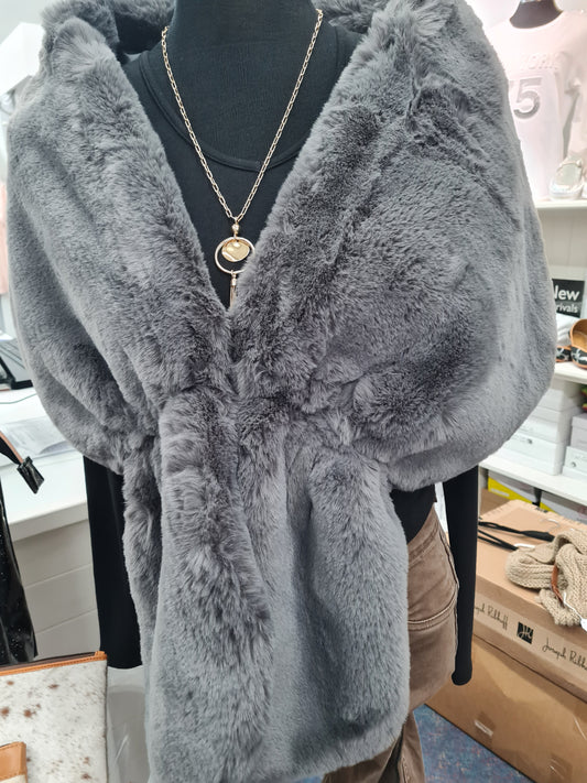 Grey Fur Wrap