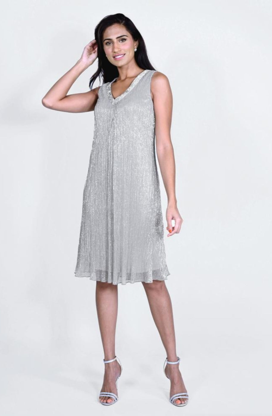 FL 229356 Silver Event Dress